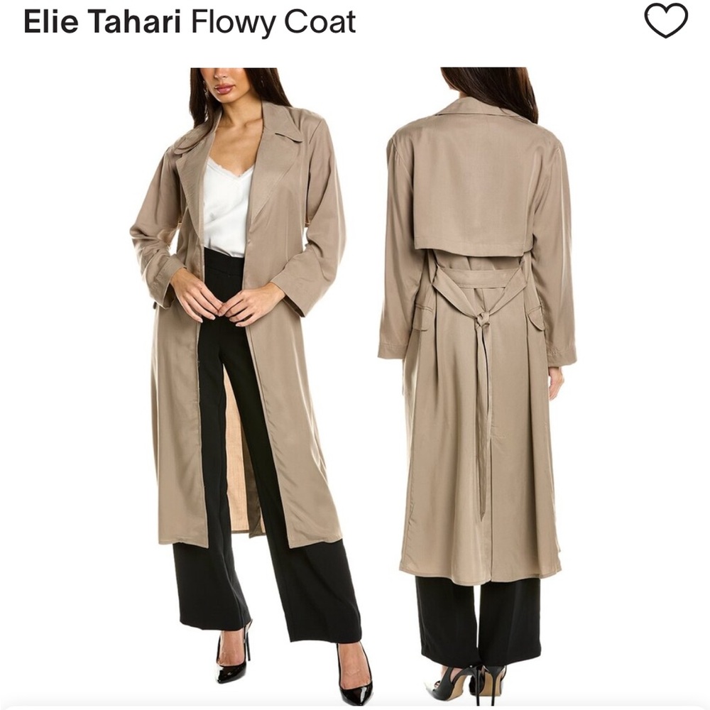Elie Tahari trench flowy long coat